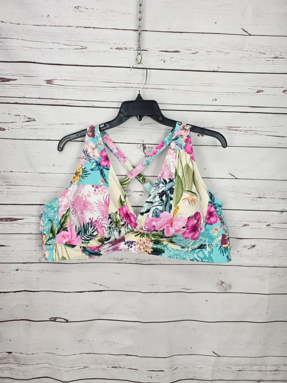 Torrid Womens Plus‎ Size 6 Floral Tropical Bikini Wrap Set Swim Top & Skirt
